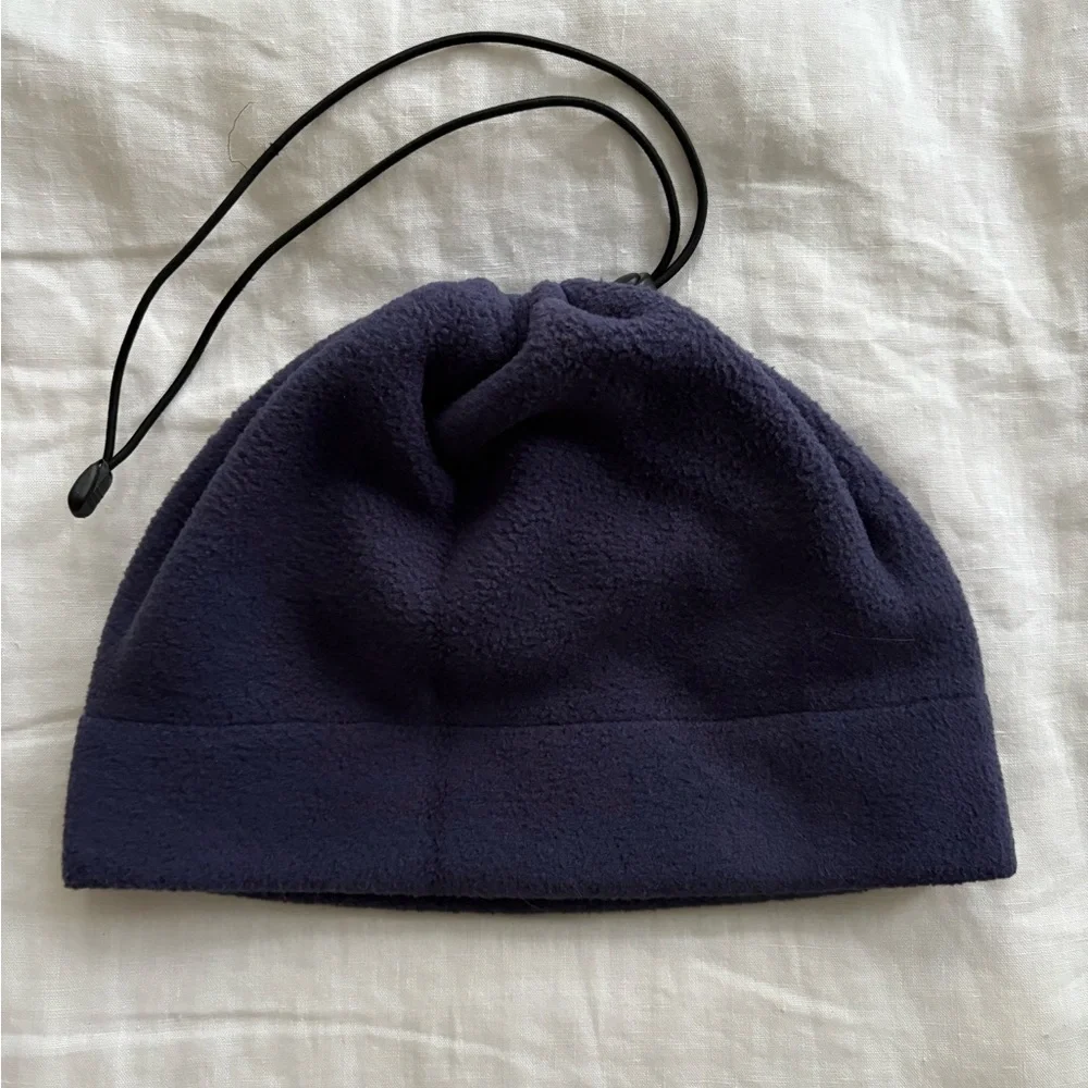 Dark Blue Handmade Fleece Neck Warmer Hat combo.